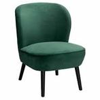 Groene fluwelen velvet stoel fauteuil, Huis en Inrichting, Stoelen, Ophalen of Verzenden, Zo goed als nieuw, Eén, Overige kleuren