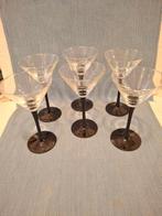 Luminarc France - 4 mooie cocktailglazen met zwarte voet, Antiek en Kunst, Ophalen of Verzenden