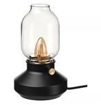 2 STUKS: Stijlvolle Tafellamp met Glazen Kap, Ophalen, Nieuw, Glas, Minder dan 50 cm