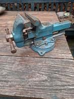 Bankschroef heuer front 115 op draaiplateau draaischijf, Doe-het-zelf en Verbouw, Gereedschap | Handgereedschap, Ophalen, Zo goed als nieuw