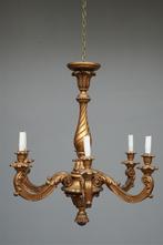 Antieke Verguld houten Franse Kroonluchter - ca. 1750, Ophalen