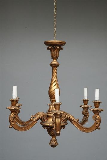 Antieke Verguld houten Franse Kroonluchter - ca. 1750 beschikbaar voor biedingen