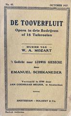 De Toverfluit opera Mozart teksboekje 1927 in goede staat, Gelezen, Artiest, Ophalen of Verzenden, Mozart