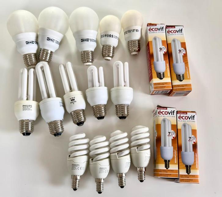 Diverse spaarlampen, Huis en Inrichting, Lampen | Losse lampen, Zo goed als nieuw, Spaarlamp, Overige fittingen, Ophalen