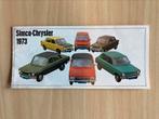Simca Chrysler 1973 algemene brochure uit Nederland, Ophalen of Verzenden