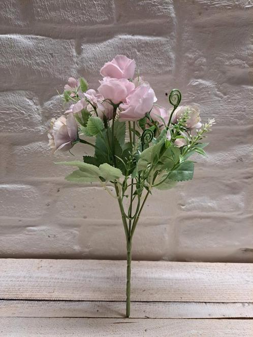 Boeket Roze Roosjes, Huis en Inrichting, Woonaccessoires | Kunstplanten en Kunstbloemen, Nieuw, Binnen, Buiten, Verzenden