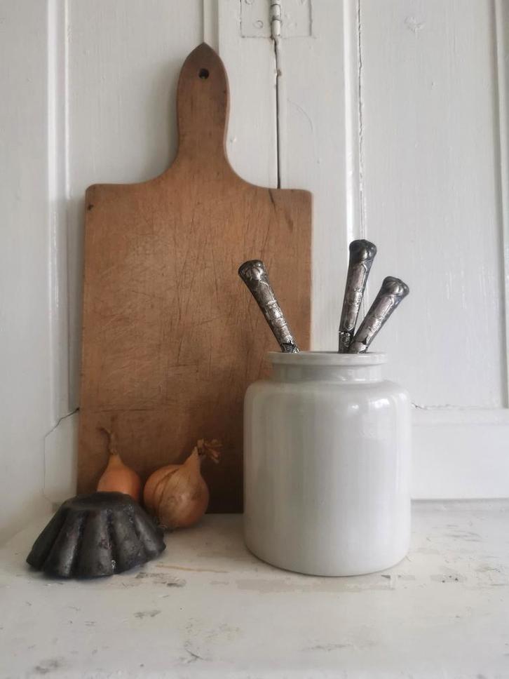 Brocante gres potje - mosterd potje, Antiek en Kunst, Antiek | Keukenbenodigdheden, Ophalen of Verzenden