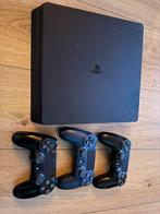 PlayStation 4 slim + 3 Controllers + 5 Games, Spelcomputers en Games, Ophalen of Verzenden, Pro, Met 3 controllers of meer, Gebruikt
