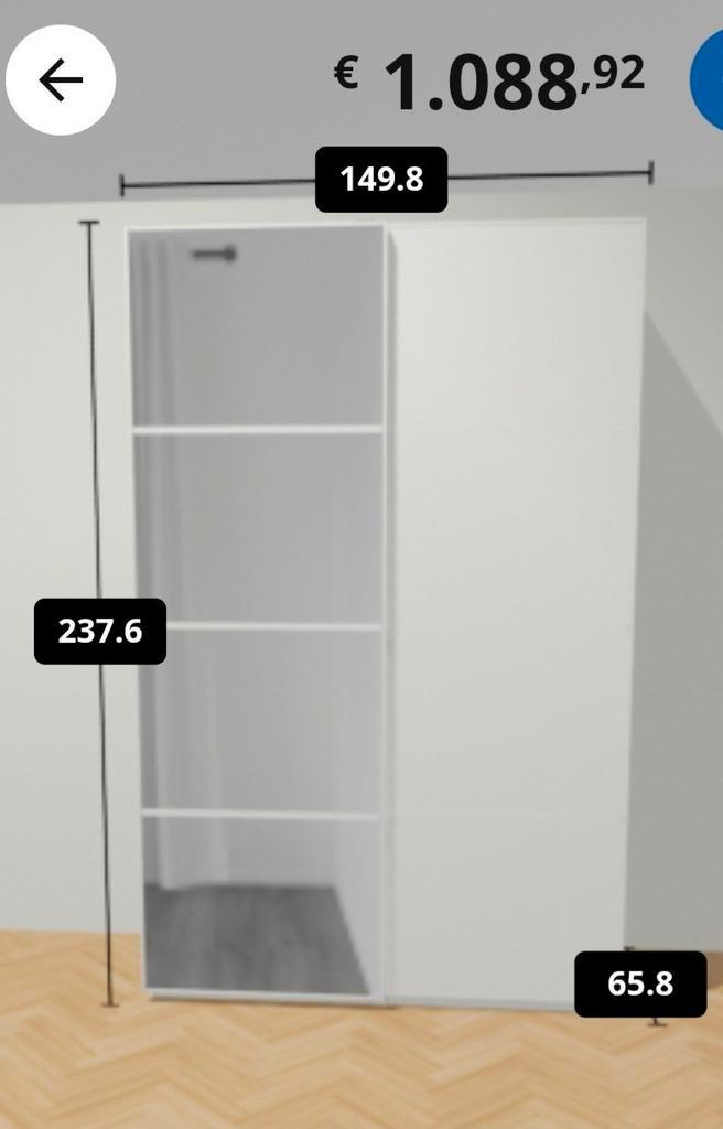 Ikea Pax Kast 150x58x236 met limited edition schuifdeuren, Huis en Inrichting, Kasten | Stellingkasten, Gebruikt, Ophalen