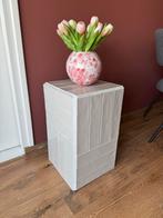 Beige Tegel Bijzettafel, Huis en Inrichting, Tafels | Bijzettafels, Overige materialen, Minder dan 55 cm, Gebruikt, Rechthoekig