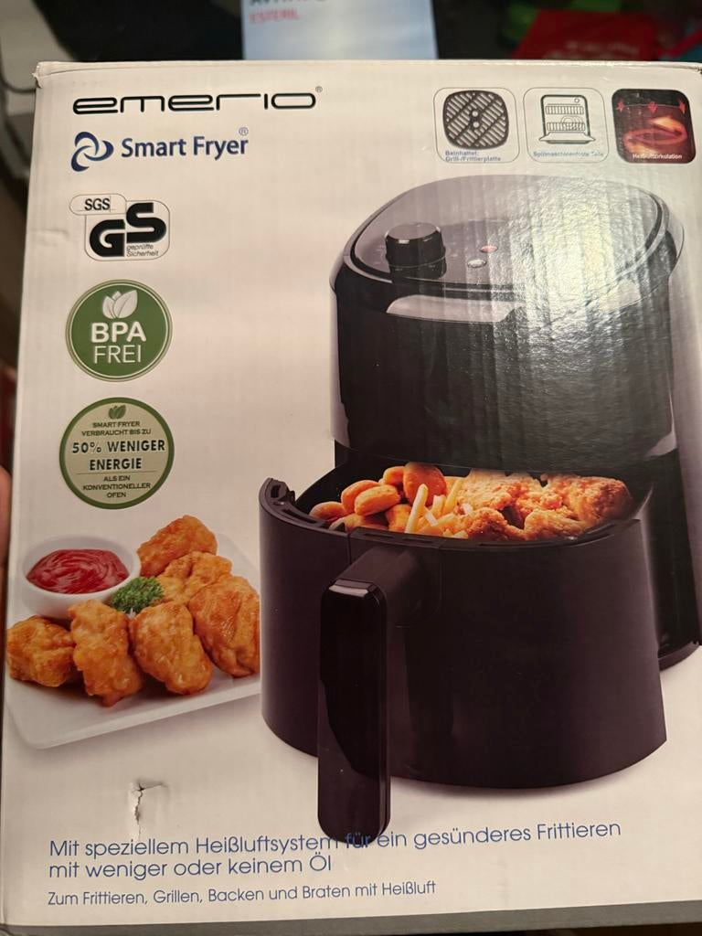Emerio Smart Fryer - Nieuwstaat, Ophalen of Verzenden, Zo goed als nieuw, Airfryer, 750 t/m 999 gram