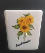 Vintage gele of witte keramische bloempotten uniek, Binnen, Ophalen of Verzenden, Zo goed als nieuw, Overige vormen