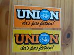 2 stickers UNION da's pas fietsen, Verzamelen, Ophalen of Verzenden, Zo goed als nieuw, Bedrijf of Vereniging