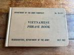 Vietnam Oorlog Phrase Book Vietnamees Vietnam 1962, Verzenden, Nederland, Boek of Tijdschrift, Landmacht