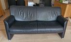 Zwart leren bankstel 2+3 zits, Ophalen, Gebruikt, 150 tot 200 cm, Tweepersoons