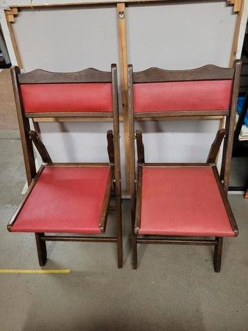 2 vintage klapstoeltjes type Shanghai theater stoeltjes beschikbaar voor biedingen