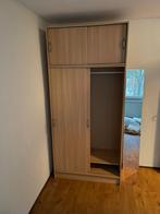 Houten schuifdeurkast met hangruimte - Gratis, Huis en Inrichting, Kasten | Kledingkasten, Ophalen, Gebruikt, 100 tot 150 cm, Met lade(s)