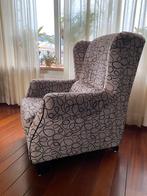 Oorfauteuil in leuke bruine stof, Huis en Inrichting, Fauteuils, Ophalen, Gebruikt, 75 tot 100 cm, 75 tot 100 cm