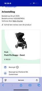 Puck Flo Buggy - Zwart, Zo goed als nieuw, Kinderwagen, Overige merken, Verstelbare duwstang