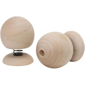 Houten stuiterfiguur 2 stuks 5 x 8,5 cm beschikbaar voor biedingen