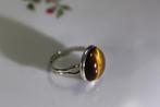 Tijgeroog ring - Steen - Natuursteen sieraad, Sieraden, Tassen en Uiterlijk, Ringen, Overige materialen, Bruin, Nieuw, Ophalen of Verzenden