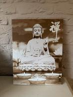 Boeddha schilderij op canvas 30x40., Ophalen of Verzenden, Zo goed als nieuw, Minder dan 50 cm, Minder dan 50 cm