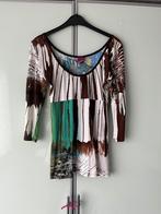 Save the Queen XL shirt top L wit bruin print, Ophalen of Verzenden, Zo goed als nieuw, Maat 46/48 (XL) of groter, Korte mouw