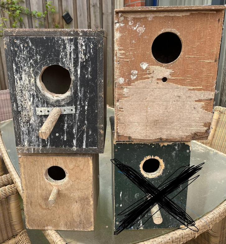 Mooi grote drie broedkasten te koop, Dieren en Toebehoren, Vogels | Hokken en Kooien, Gebruikt, Overige typen, Hout, Ophalen