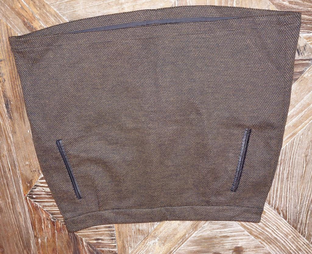 Bruin HEMA rokje met leer detail - Maat M, Kleding | Dames, Rokken, Maat 38/40 (M), Bruin, Verzenden, Zo goed als nieuw