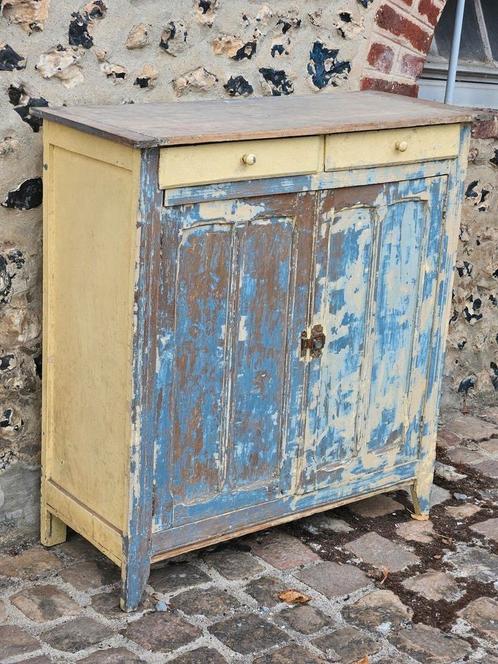 Antieke brocante Franse kast vol patina, Antiek en Kunst, Curiosa en Brocante, Ophalen