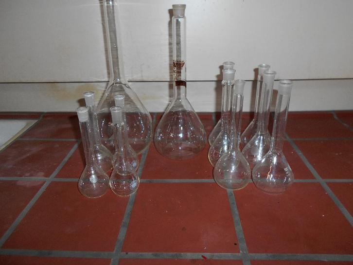laboratorium glaswerk maatkolf, Antiek en Kunst, Antiek | Glas en Kristal, Ophalen of Verzenden