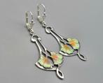 Zilveren Art Deco /Art Nouveau oorbellen  Emaille. 2025/523, Sieraden, Tassen en Uiterlijk, Antieke sieraden, Ophalen of Verzenden