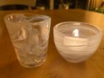Kosta Boda Swirl Shotglas & Waxinelichthouder, Huis en Inrichting, Overige materialen, Wit, Ophalen of Verzenden, Zo goed als nieuw