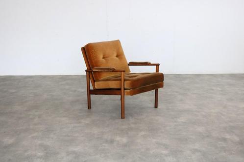 vintage fauteuil | easy chair | jaren 60 | Zweeds, Huis en Inrichting, Fauteuils, Gebruikt, Hout, Stof, 50 tot 75 cm, Minder dan 75 cm