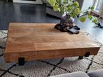 Super mooie houten salontafel met zwarte stalen poten, 50 tot 100 cm, Minder dan 50 cm, 100 tot 150 cm, Rechthoekig