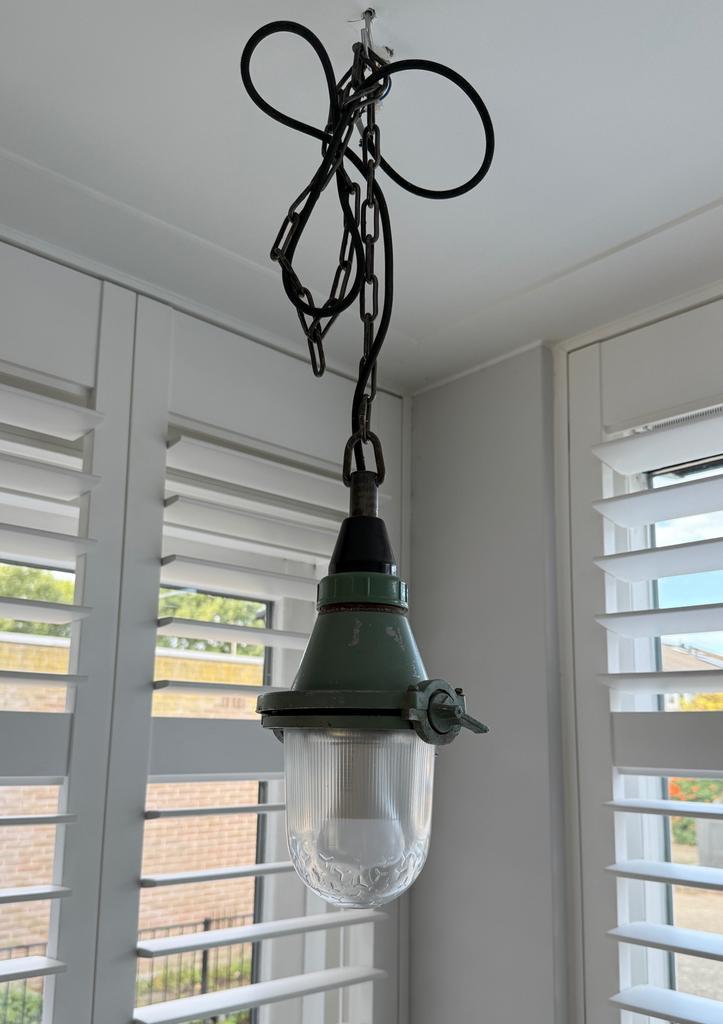 Authentieke industriële hanglamp (NSP11-100), Huis en Inrichting, Lampen | Hanglampen, Zo goed als nieuw, Minder dan 50 cm, Ophalen of Verzenden