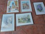 Diverse Aquarellen in Lijst, Ophalen of Verzenden