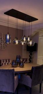 Hanglamp smoke antraciet 7 bollen - gedemonteerd, Ophalen, Gebruikt, Glas, 75 cm of meer