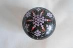 Vintage Lak Doosje Paarse Bloemen, Ophalen of Verzenden