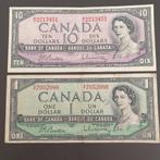 10 en 1 dollar Canada 1954 jaar set, Setje, Ophalen of Verzenden, Noord-Amerika