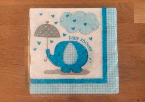 Servetten baby shower olifantje blauw - 16 st | babyshower, Hobby en Vrije tijd, Feestartikelen, Nieuw, Feestartikel, Geboorte of Huwelijk