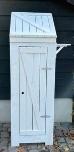 Wit hoog smal kastje, Huis en Inrichting, Kasten | Dressoirs, Ophalen, Gebruikt, Met hangruimte, 50 tot 100 cm