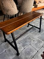 Leuk houten bankje met zwart frame., Ophalen, Minder dan 50 cm, Gebruikt, 100 tot 125 cm