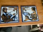 2 mooie wc borden wc tegels, Antiek en Kunst, Ophalen