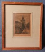 Leuke kleine ets met Dorpsstraatje Chris van der Windt, Ophalen of Verzenden