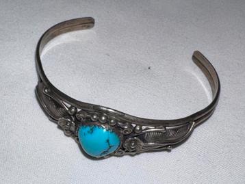 Zilveren Armband met Turquoise Steen - 925 Zilver beschikbaar voor biedingen