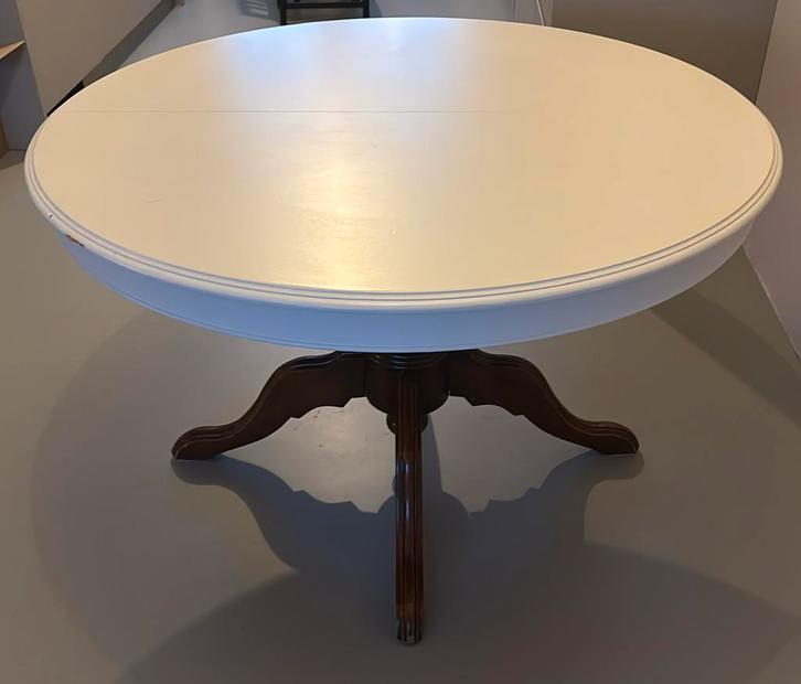 Antieke ronde eettafel, Huis en Inrichting, Tafels | Eettafels, Gebruikt, 100 tot 150 cm, 100 tot 150 cm, Vier personen, Rond