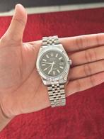 Stijlvol zilverkleurig automatisch horloge met datumvenster, Overige merken, Staal, Staal, Ophalen of Verzenden