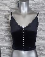 fluwelen crop top XS, Zwart, Ophalen of Verzenden, Zo goed als nieuw, Zonder mouw