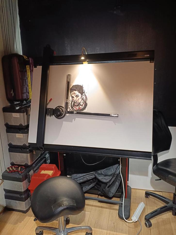 Tekentafel - Grafische School - Zo Goed Als Nieuw!, Doe-het-zelf en Verbouw, Tekentafels, Zo goed als nieuw, Minder dan 130 cm